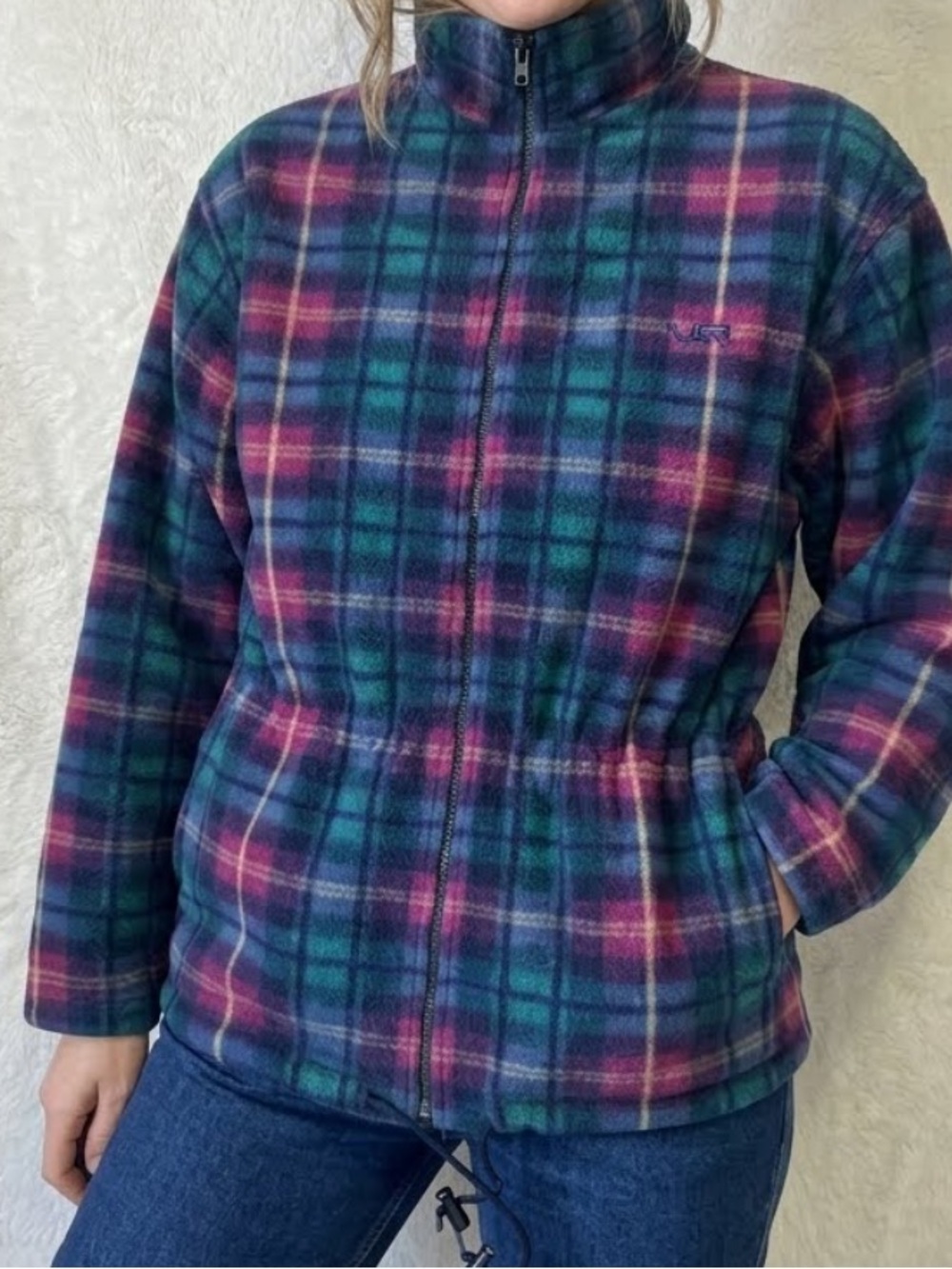 Northern Reflections Plaid Fleece Zip Up Size Medium